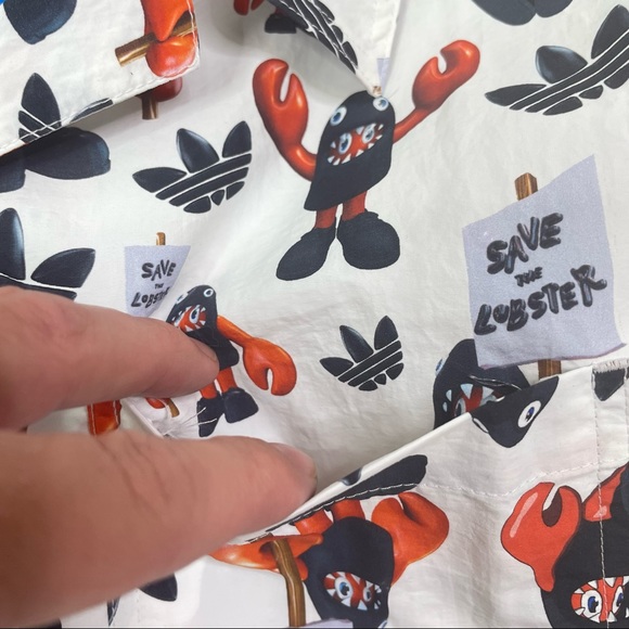 New Adidas Philip Colbert  Button Down White Size L HA4702 Save The Lobster - Picture 4 of 6